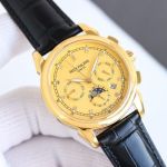 TW Factory Patek Philippe 42mm 9100 Movement Italian Cawhide Leather Strap Watch